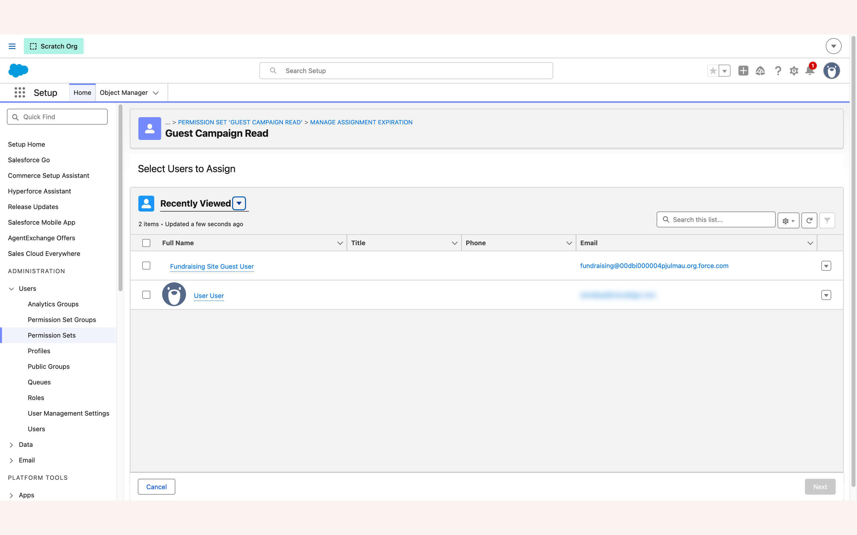 Recently Viewed users list with the site guest user ticked