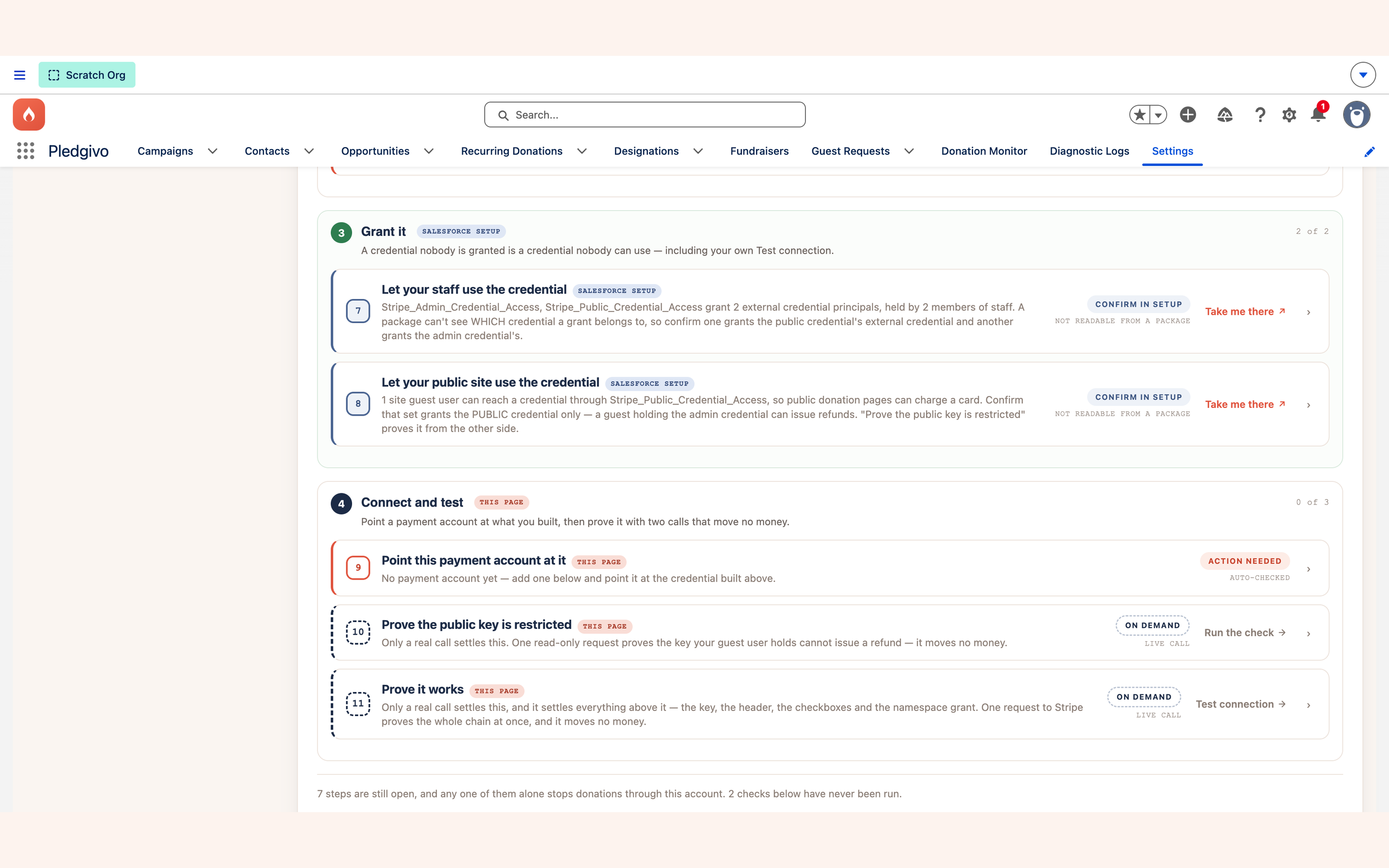 Stage 3 grant it and stage 4 connect and test